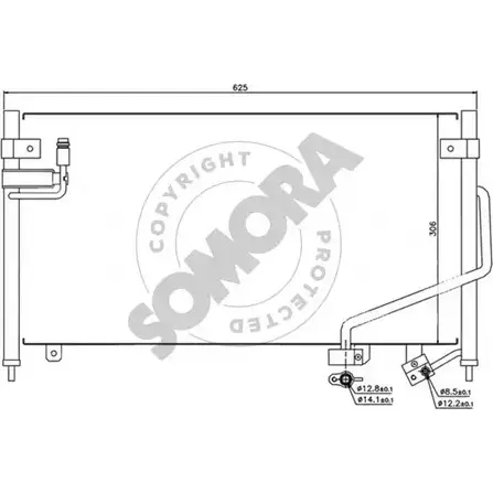 Радиатор кондиционера SOMORA 1418464227 4DXI04A ZMF BB 164260 изображение 0