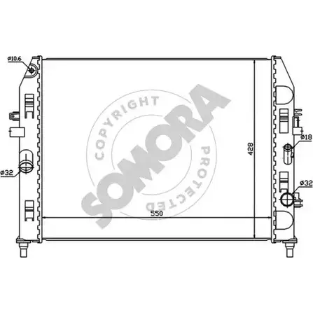 Радиатор охлаждения двигателя SOMORA 1418464264 1L2 B8 166240 2A0B33G изображение 0