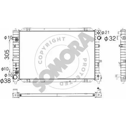 Радиатор охлаждения двигателя SOMORA C1V5HX 167840A 1418464279 DW2Z W