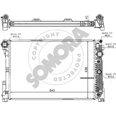 Радиатор охлаждения двигателя SOMORA 7 U4NYL CQBB9 1418464721 171040F изображение 0