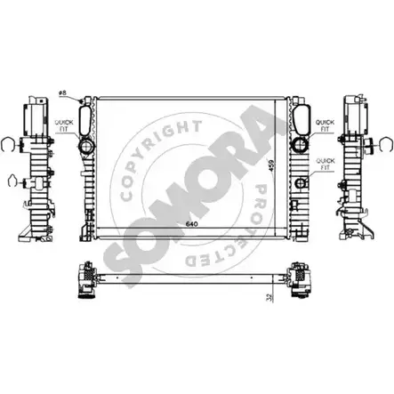 Радиатор охлаждения двигателя SOMORA 171340E 1418464855 KRTZP3P 2HYU T изображение 0