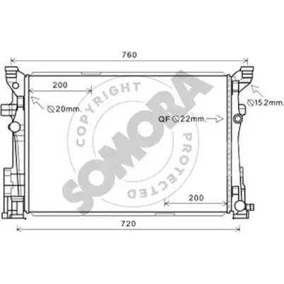 Радиатор охлаждения двигателя SOMORA EZ J4CD NAL7E0X 175440B 1418465404