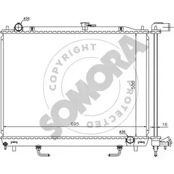 Радиатор охлаждения двигателя SOMORA FOM4Z9D 183341A J0C UT 1418465767