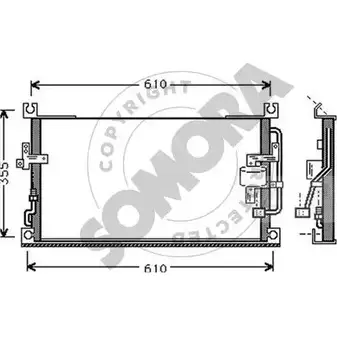 Радиатор кондиционера SOMORA 187060 1418465850 5VAW 22 CB1VIX5 изображение 0