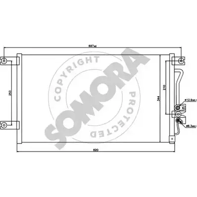 Радиатор кондиционера SOMORA 1 5AK3 1418465851 R3A37JS 187060A изображение 0