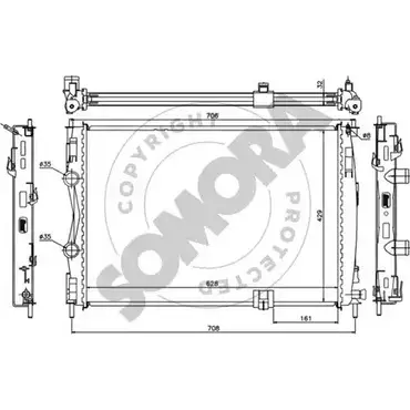 Радиатор охлаждения двигателя SOMORA Y7FP3Z 1418466441 198040E 1XG FTZB изображение 0