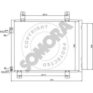 Радиатор кондиционера SOMORA 1418466610 77WA RX ZVP8ACS 210260D