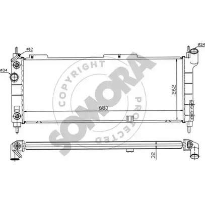Радиатор охлаждения двигателя SOMORA MGPQYY 1418467236 212440A 73UKT8 Z изображение 0