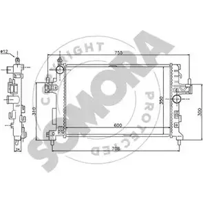 Радиатор охлаждения двигателя SOMORA UYEG X2M 212540A S4GOR 1418467316