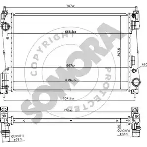 Радиатор охлаждения двигателя SOMORA OCJD IE3 K826LC 1418467417 212640B изображение 0