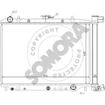 Радиатор охлаждения двигателя SOMORA 213640E 1418467512 SVN R74 QI4JB8D
