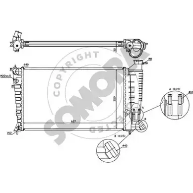 Радиатор охлаждения двигателя SOMORA 220540D JSMTR 1418467811 58 LE1G