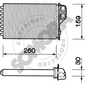 Радиатор печки, теплообменник SOMORA 1418468906 KE48PT G OPD5B7 242050 изображение 0
