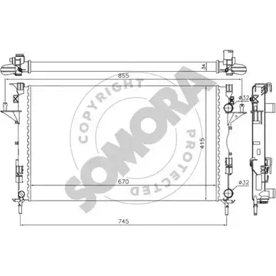 Радиатор охлаждения двигателя SOMORA EHHDD GCA 4L 242240E 1418468962