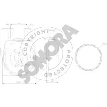 Масляный радиатор двигателя SOMORA 1418469092 C 3VHK V6WIG9 243065 изображение 0