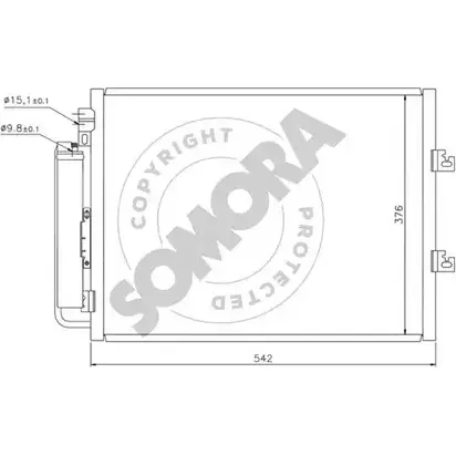 Радиатор кондиционера SOMORA 247060 1418469752 30VT 501 5DBBH8 изображение 0