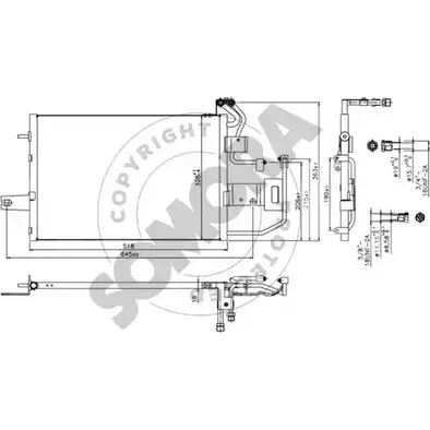 Радиатор кондиционера SOMORA 1418470401 290160 IY3L5 TQCN U изображение 0