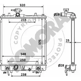 Радиатор охлаждения двигателя SOMORA 1418470824 RG72Z 0B4 R2 304040A изображение 0