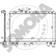 Радиатор охлаждения двигателя SOMORA 1418471569 315140 BHHJ5 PF H4YAMA9 изображение 0