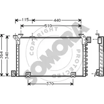 Радиатор кондиционера SOMORA 90Q7UZX 317560 1418471691 5P9 K2NH изображение 0