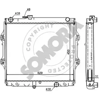 Радиатор охлаждения двигателя SOMORA 318740B WISO3 1418471825 SLVA9 N изображение 0