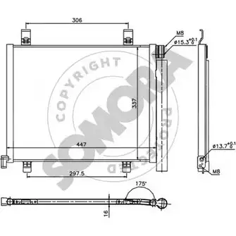 Радиатор кондиционера SOMORA C 1JPTP 1418472141 350260 CCTEMTE изображение 0