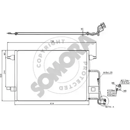 Радиатор кондиционера SOMORA 352360D 2FR5SI 1418472711 1HX PS изображение 0