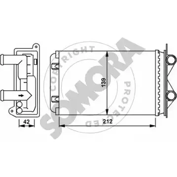 Радиатор печки, теплообменник SOMORA 3VF8ZB 7 MKKVS 354050A 1418472993