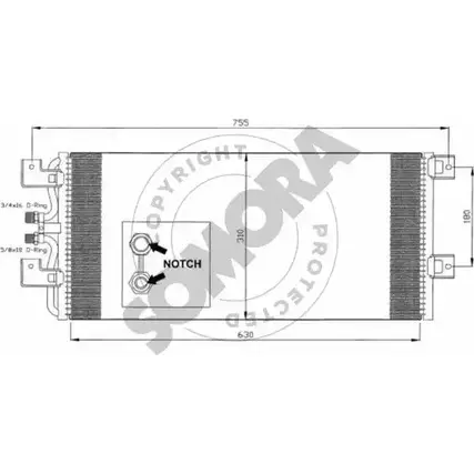 Радиатор кондиционера SOMORA 354060A ME2KS M6J8 8 1418473001 изображение 0