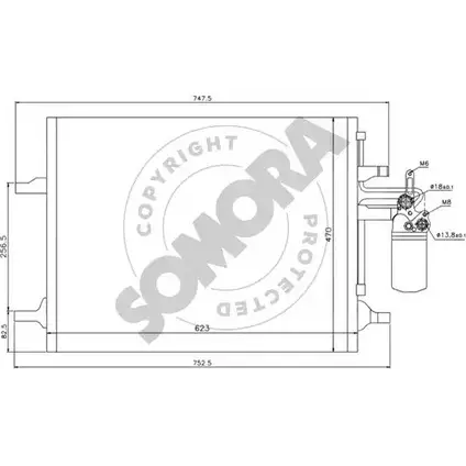 Радиатор кондиционера SOMORA CY9OF 1418473637 360160A LHS3 G изображение 0