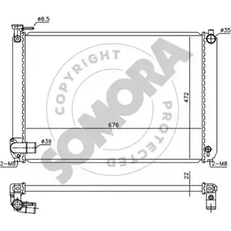 Радиатор охлаждения двигателя SOMORA GW1S2 374140D RDNI 8 1418473943