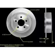 Тормозной диск ALLMAKES EGWFH9E 52129250B 1418522067 KASEUY R изображение 0