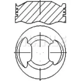 Поршень MAHLE ORIGINAL 1419195412 OXYY1JG E25130 0.60 OZV BU9 изображение 0