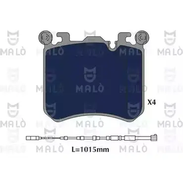 Тормозные колодки дисковые, комплект MALO 1051242 1419344658 D82 RB изображение 0