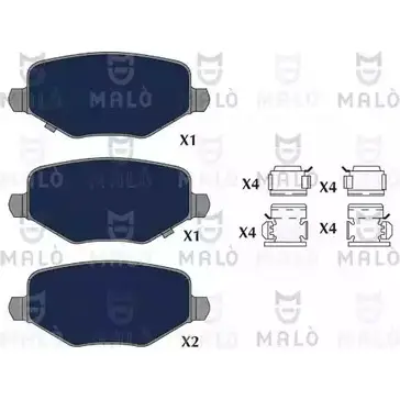 Тормозные колодки дисковые, комплект MALO 1419344669 XH3I B20 1051253
