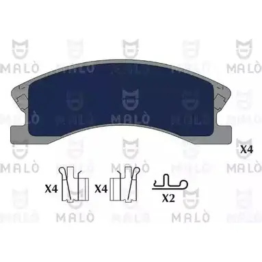 Тормозные колодки дисковые, комплект MALO 6 MH1JX 1051314 1419344730