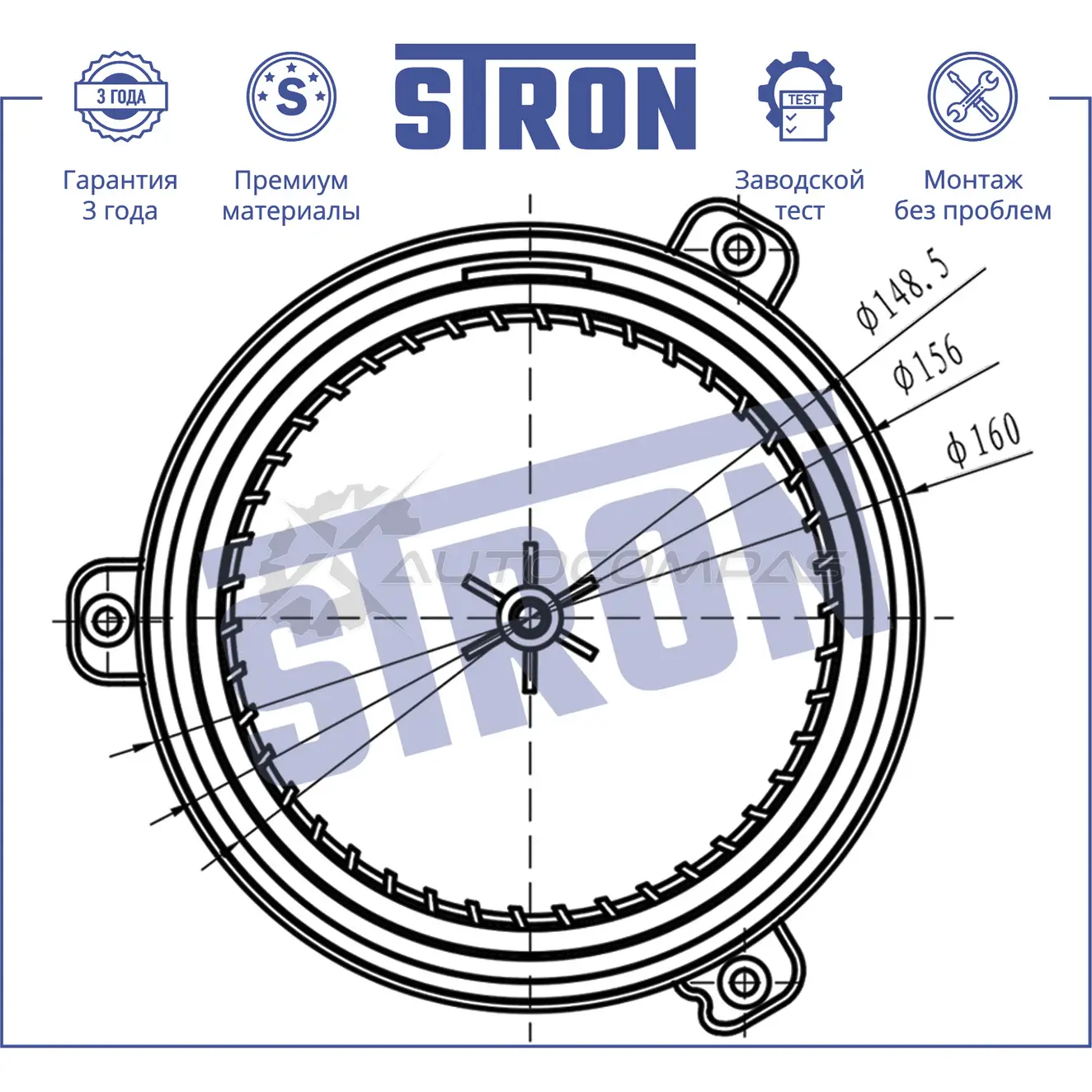 Вентилятор отопителя, моторчик печки MITSUBISHI (L 200 V, PAJERO SPORT III) STRON VG O0ID 1441223576 STIF046 изображение 3