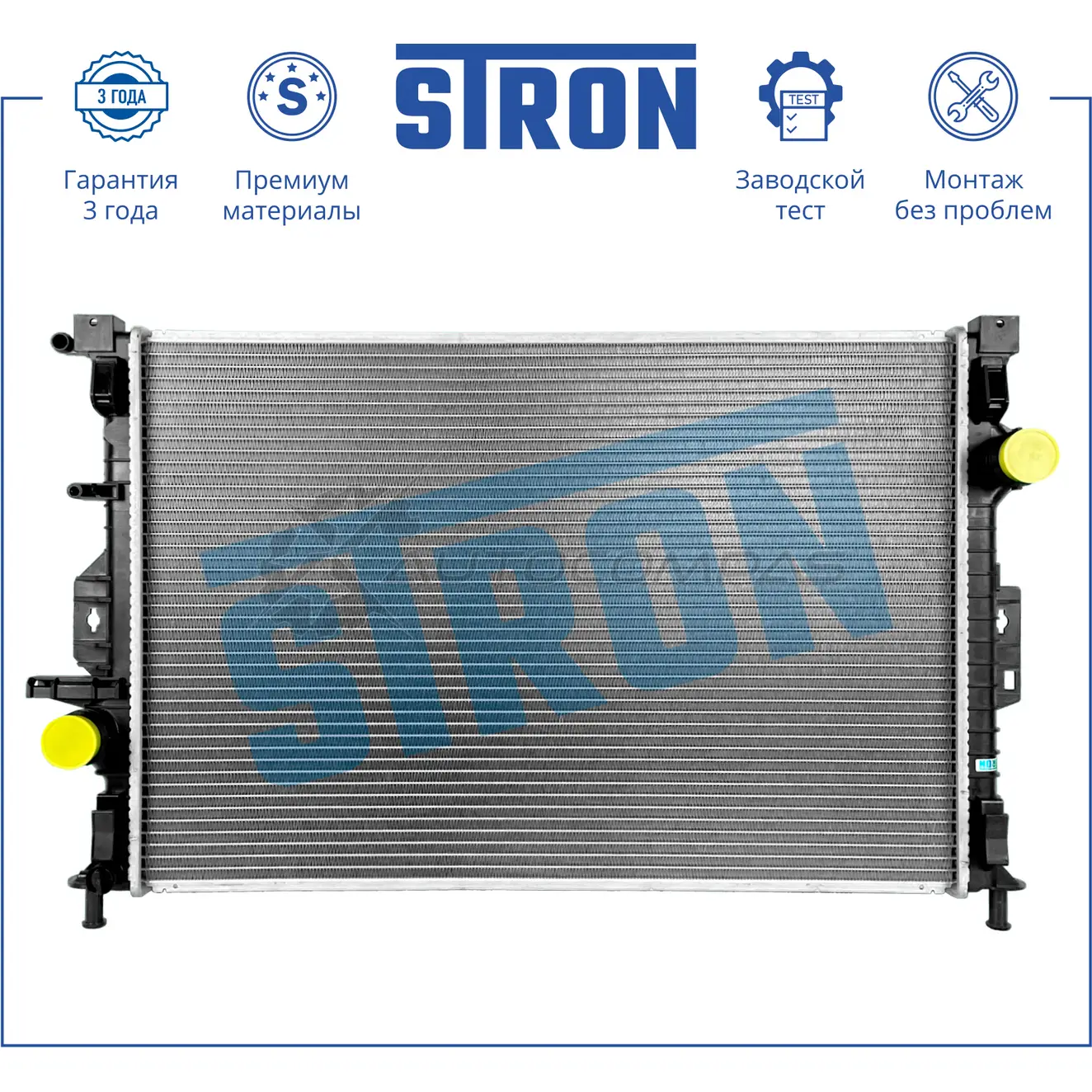 Радиатор двигателя CHEVROLET (AVEO I, KALOS), DAEWOO (KALOS, LANOS, NUBIRA III) STRON STR0540 1441223806 9 IZDP - Изображение 1