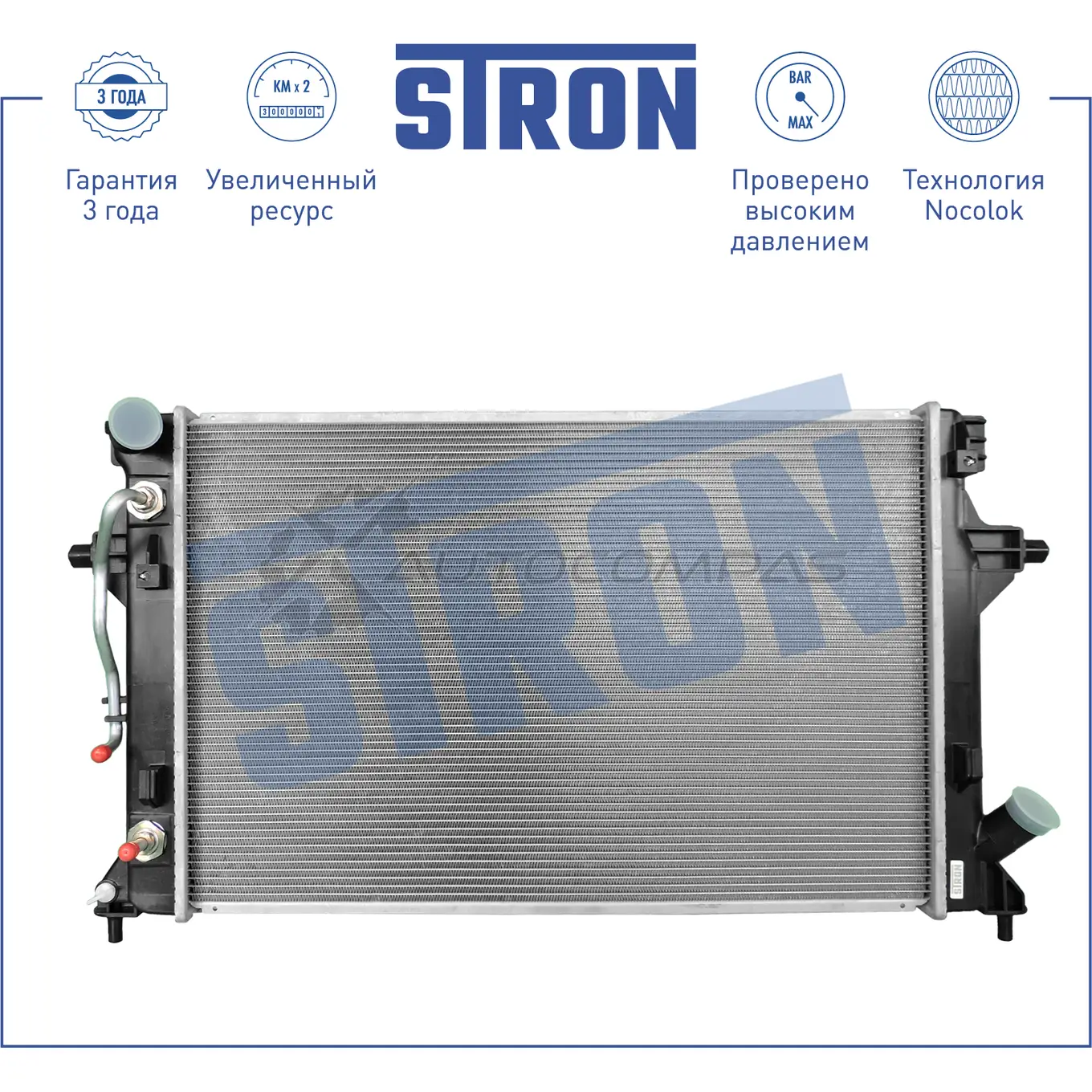 Радиатор двигателя HYUNDAI (ELANTRA VI), KIA (CEED III) STRON STR0436 JK DMQSN 1441223923 - Изображение 1