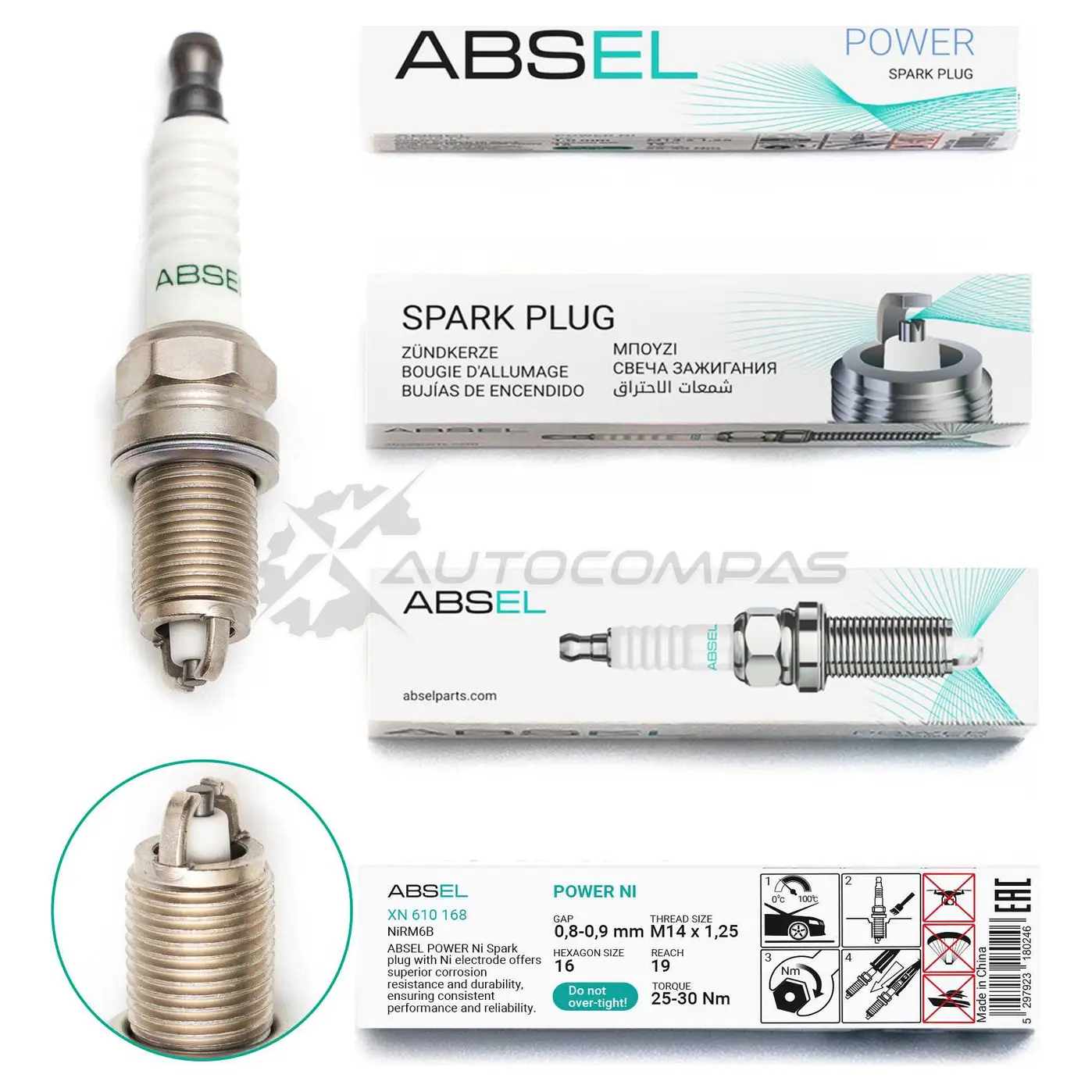 Свеча зажигания ABSEL 1441303832 XN610168 0GVNM S изображение 1