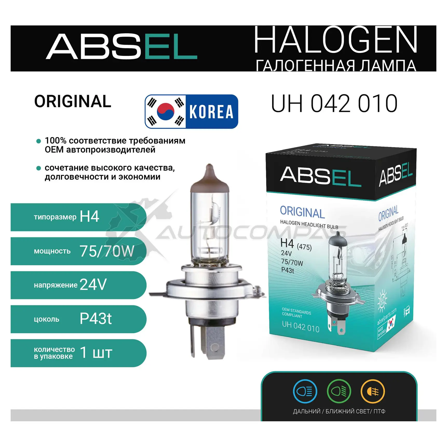Лампа галогенная ABSEL UH042010 RP 18K35 1441304144 изображение 0