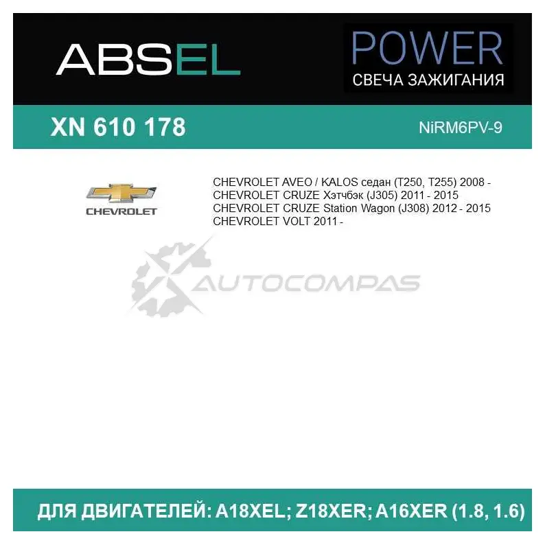 Свеча зажигания ABSEL 25R4P 6 XN6101784 1441304832 изображение 4