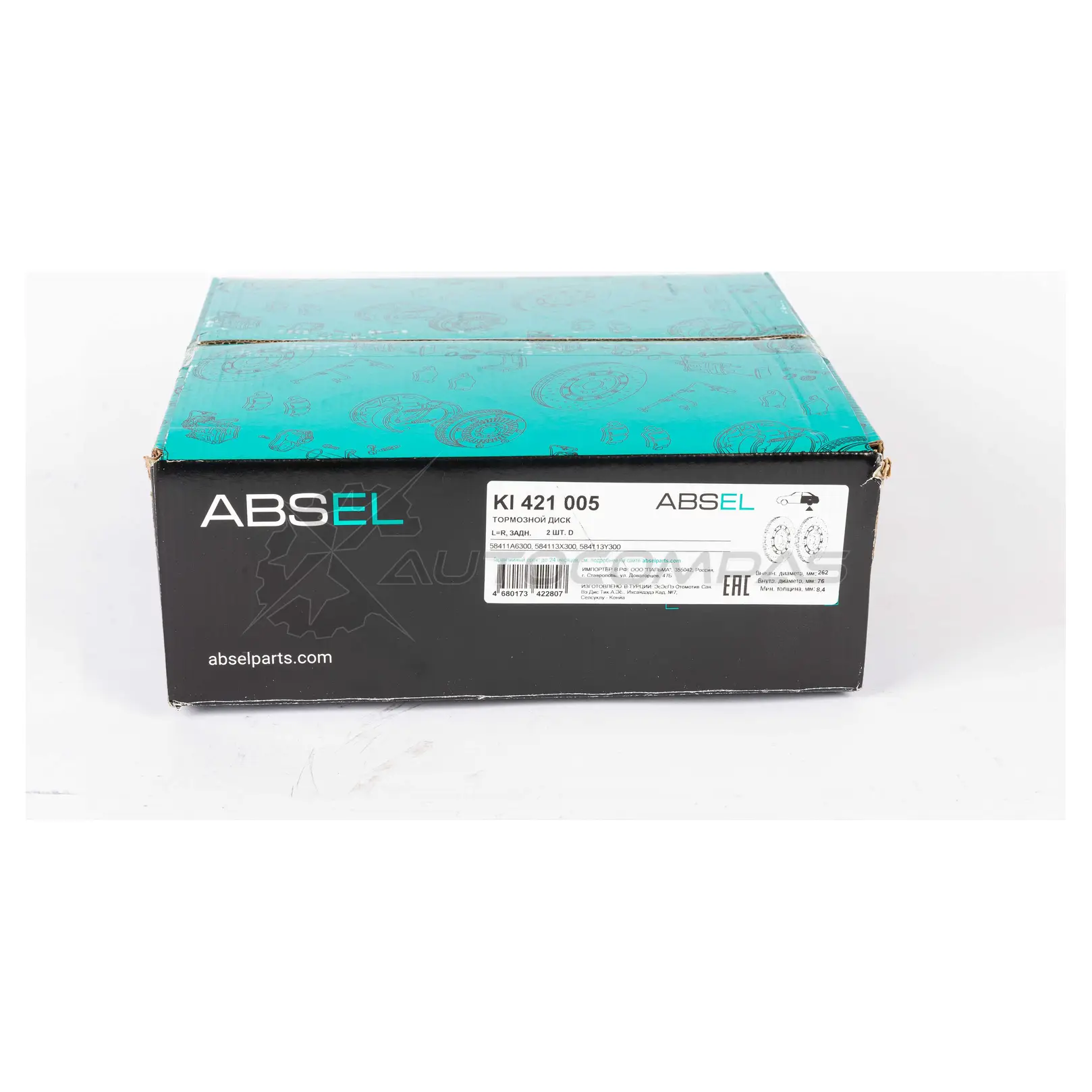 Диск тормозной ABSEL KI421005 1441306227 QC6 JR изображение 1