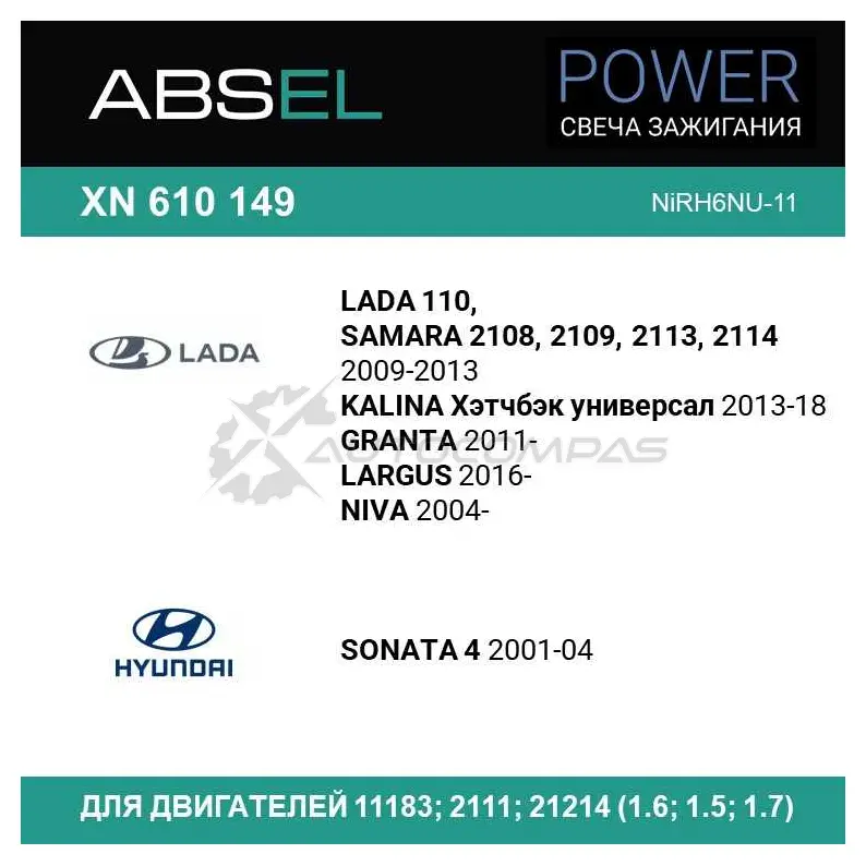 Свеча зажигания ABSEL XN610149 5 MW9H8J 1441307518 изображение 2