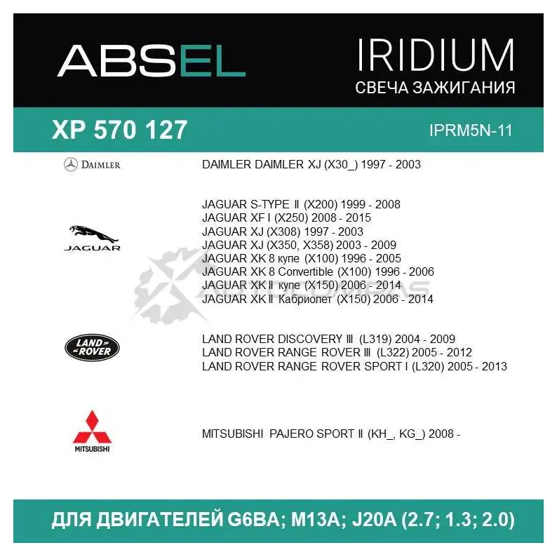 Свеча зажигания ABSEL 1441307544 IAC OTZP XP5701274 изображение 2