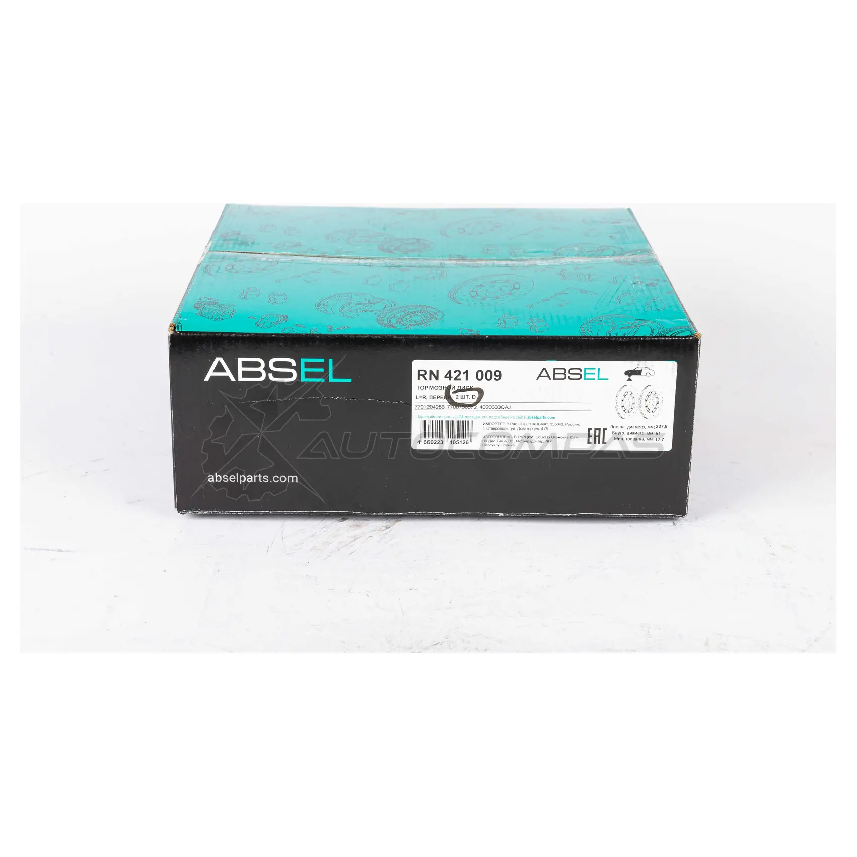 Диск тормозной ABSEL RN421009 NV XXO12 1441308132 изображение 1