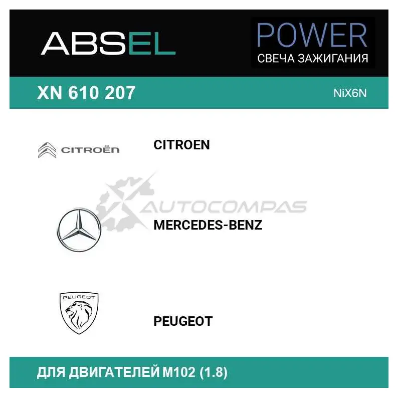 Свеча зажигания ABSEL XN6102074 9LM EA 1441308370 изображение 2