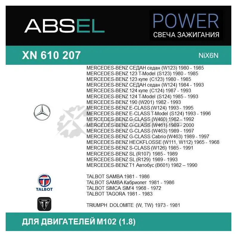 Свеча зажигания ABSEL XN6102074 9LM EA 1441308370 изображение 4