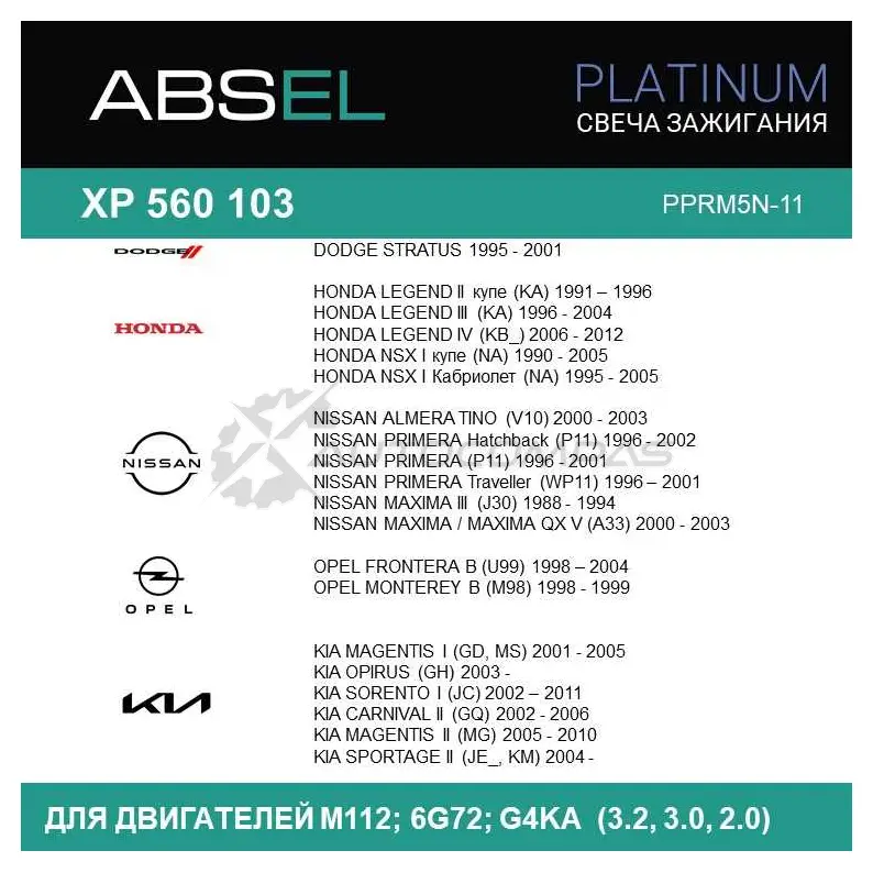 Свеча зажигания ABSEL 1441308372 I R3XI75 XP5601034 изображение 3