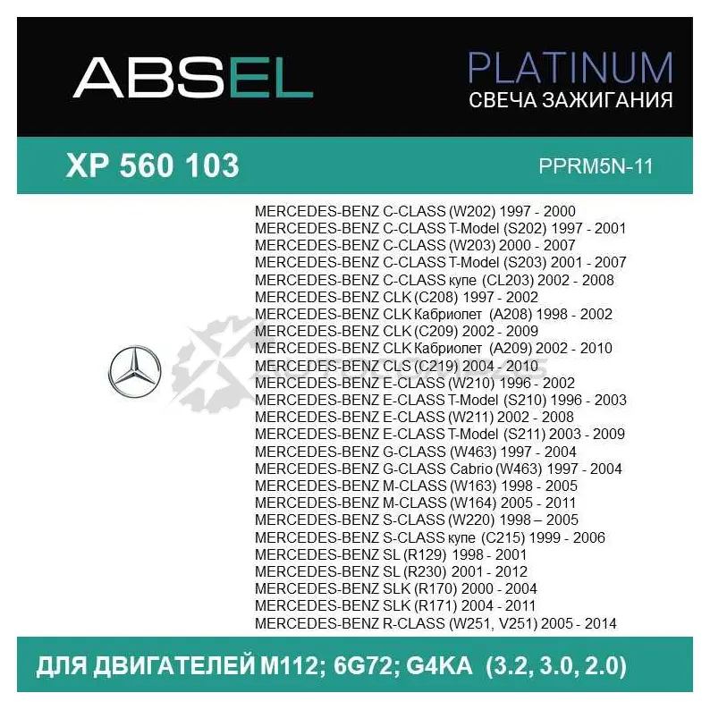 Свеча зажигания ABSEL 1441308372 I R3XI75 XP5601034 изображение 5